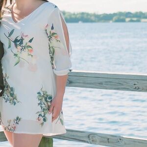 XL White floral dress